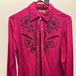 Pink Wrangler Vintage Western Shirt